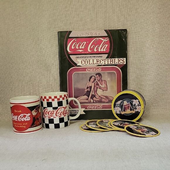 Coca-Cola Collectibles Book, Coasters, Mugs - Picture 1 of 13